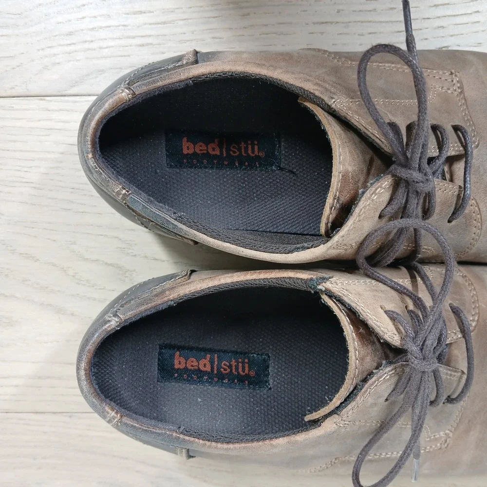Bed Stu Oxford Shoes Mens 11 Brown Leather Lace Up Distressed Rustic Heritage